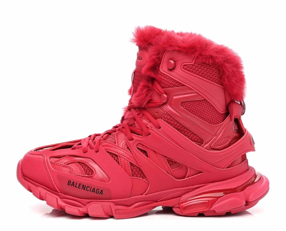 NEW BALENCIAGA unisex - track hike sneaker boots in burgundy